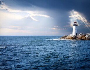 lighthouse sea serenity calm hope