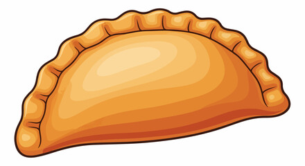 Golden Baked Empanada with Fluted Edges, Savory Pastry Delight.