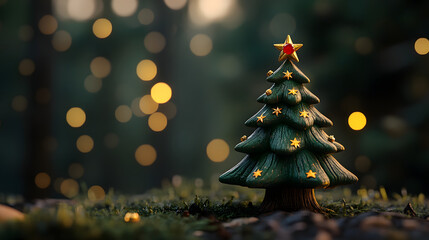 &nbsp;Decorative Christmas Tree with Ornaments and Smartphone on Table