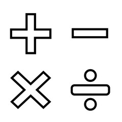 Obraz premium Essential math symbols plus minus multiply divide for education and business projects seeking clarity and precision