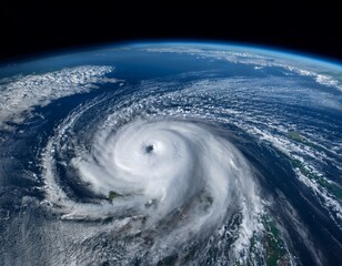 hurricane helene viewed from space over florida usa