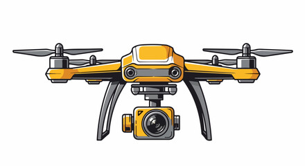 Detailed Yellow Quadcopter Drone with Gimbal-Mounted Camera.