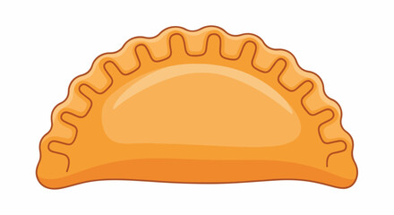 Golden Crescent-Shaped Pastry with Decorative Crimped Edges.