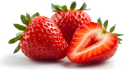 Strawberry isolated on white, Strawberry isolated on white background