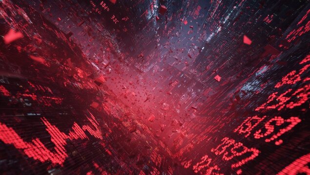 Red digital cityscape (1) - Powered by Adobe