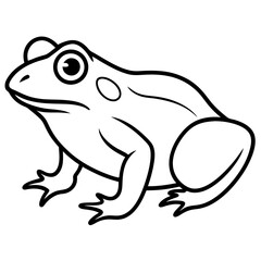 Green Toad vector line art on white background