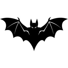 Bat vector Silhouette on white baclground