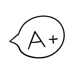 Hand drawn grade a plus outline element icon