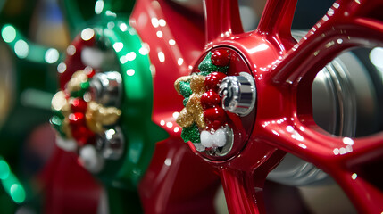 Festive Wheel Decorations with Holly and Bells