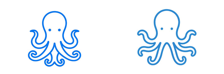 Obraz premium Creative vector illustration of two octopuses with different styles