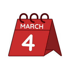 march 4 desk calendar vector on white background
Vector red calendar flat icon