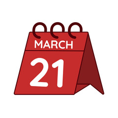 march 21 desk calendar vector on white background
Vector red calendar flat icon