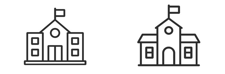 Unique vector illustrations of school buildings in simple design