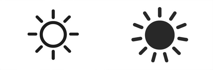 Sun icons in vector illustration showcasing light and shadow