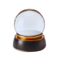 Empty Golden Snow Globe on Black Background Waiting for Winter Scene