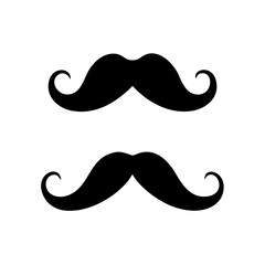 Black and white moustaches in vector.