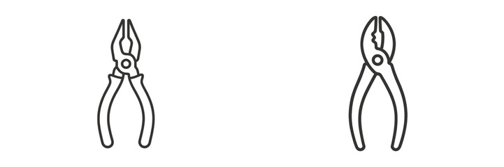 Vector illustration of pliers isolated on a white background