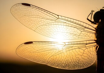 Close-up dragonfly on a branch