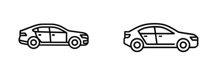 Obraz premium Vector illustration of two styled sedan cars side by side