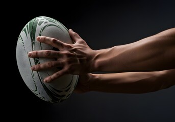 man holding a rugby ball