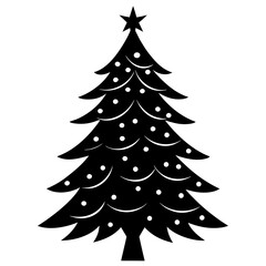 Fototapeta premium Pine tree silhouette isolated on white