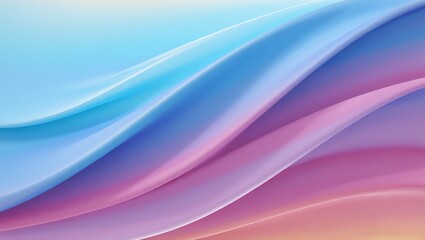 Fototapeta premium Soft flowing fabric waves in pastel blue pink and peach hues