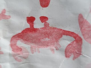 abstract red crab simple watercolor background