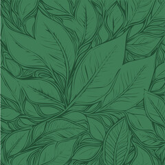 Green leaf abstract pattern vector background