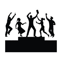 Rooftop Party Dancing and Filming with Phones Silhouette