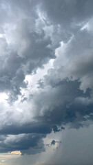 Dramatic overcast sky with gray storm clouds