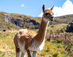Alpaca in meadow