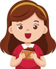 Girl eating Chocolate