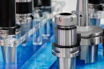 Industrial metalworking concept, milling cutter, metal cutter close up CNC cutters for metal....