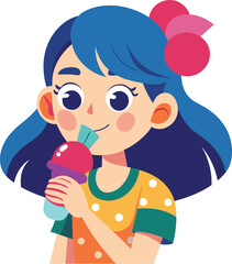 Girl eating ice cream, girl with ice cream