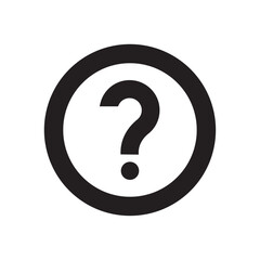 Question mark circle black icon. Ask, question, quiz, issue, matter symbol. Vector illustration. Editable stroke. Flat design. Sign for infographic, apps, business.