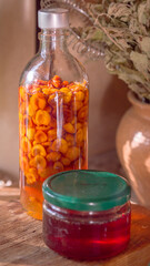 glass jar of preserved vegetables
