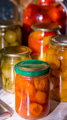 glass jar of preserved vegetables