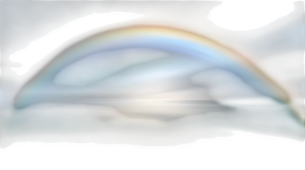 A blurred overlay of pale rainbow arcs, like sun halos, adding a dreamy atmosphere, isolated on a white background