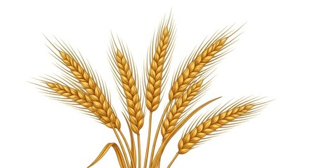 Fototapeta premium Golden Wheat Stalks Illustration - A cluster of golden wheat stalks, symbolizing harvest, abundance, prosperity, nature, and food