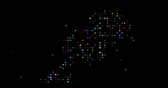 Colorful Pattern Forming Morocco Silhouette