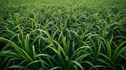 Vast Green Wheat Field Landscape with Lush Blades