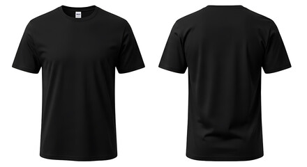Black tshirt isolated on transparent background, a versatile wardrobe staple