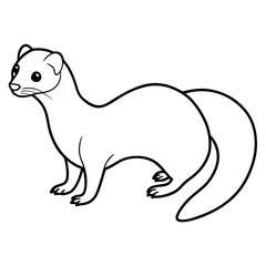 Weasel vector line art on white background