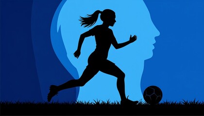 Female soccer player in motion