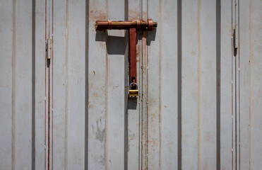 lock handle on a metal door
