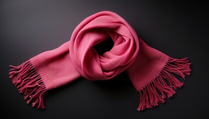pink scarf on a black background