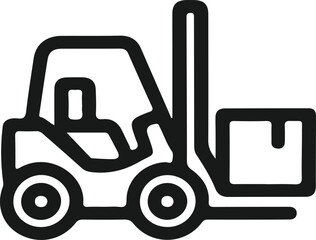 Vector Illustration of a Forklift Carrying a Box, forklift truck vector, forklift truck icon ,forklift truck vector illustration