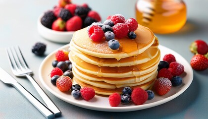 pancakes with berries