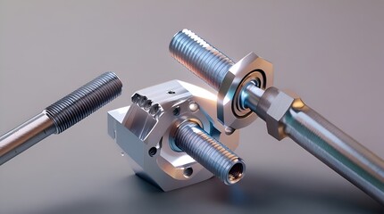 threaded inserts - one shown inserted on all thread threaded rod