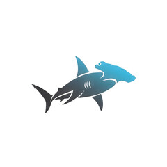 Obraz premium Stylized illustration of a hammerhead shark isolated on a transparent background